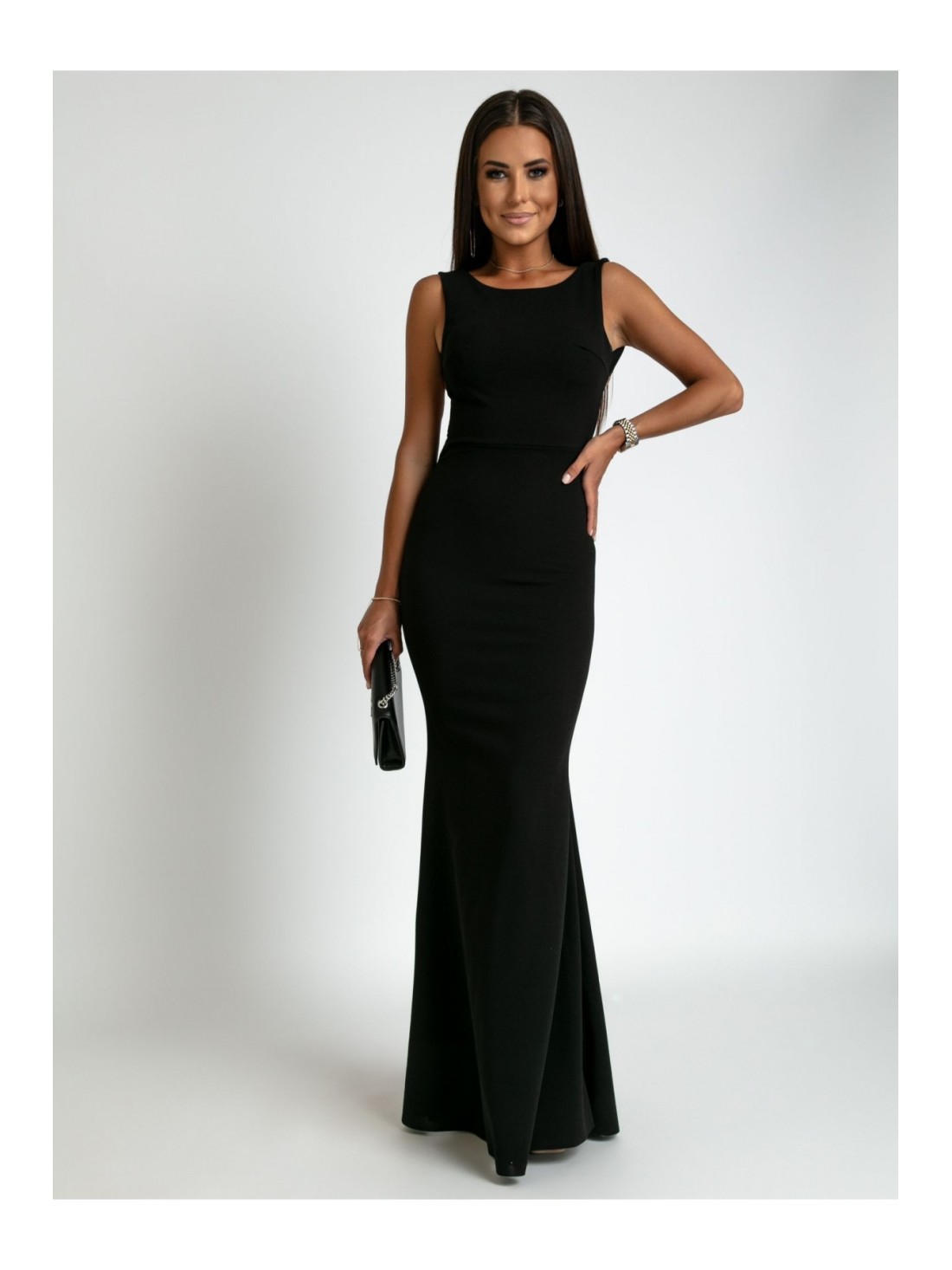 Black mermaid maxi dress AZR010173